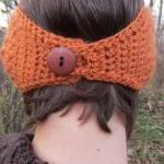 Winter Headwrap / Earwarmer Pumpkin And Brown With..
